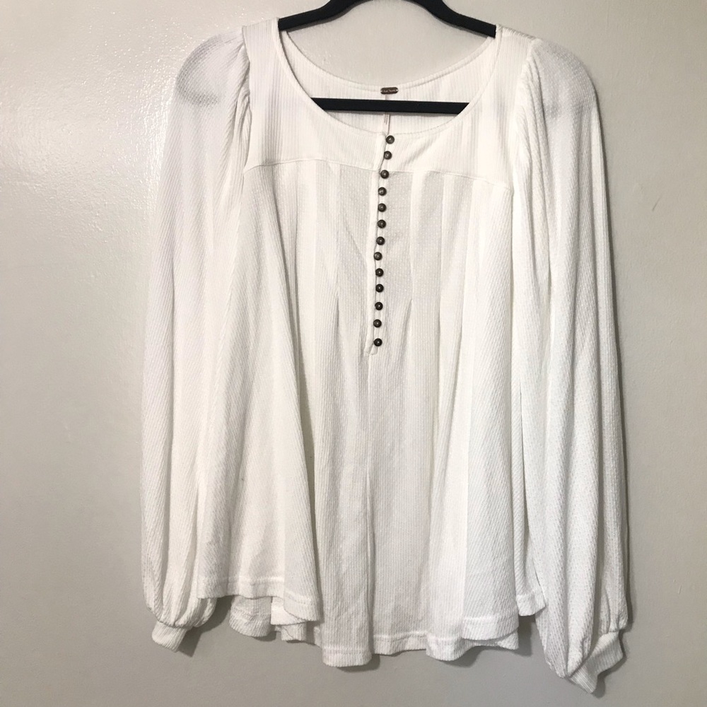 Free People Ivory Devin Textured Knit Long Sleeve - Picture 2 of 7